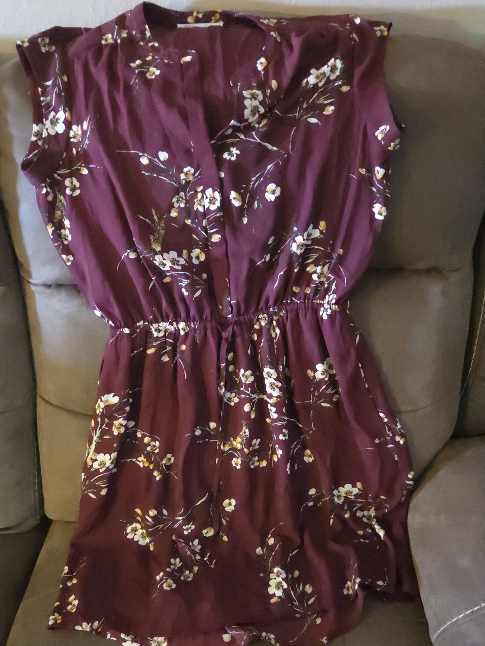 DR2 Floral Burgundy Sleeveless Dress
